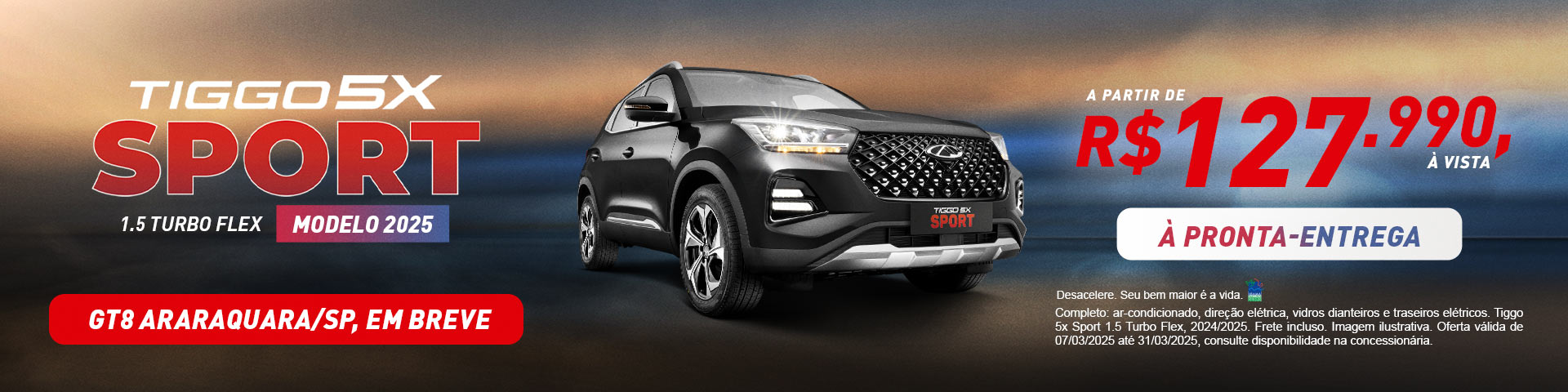 tiggo5x SPORT 1.5 turbo flexx à pronta entrega- entrega modelo 2025 a partir de R$ 127.990 à vista - garanta o seu!