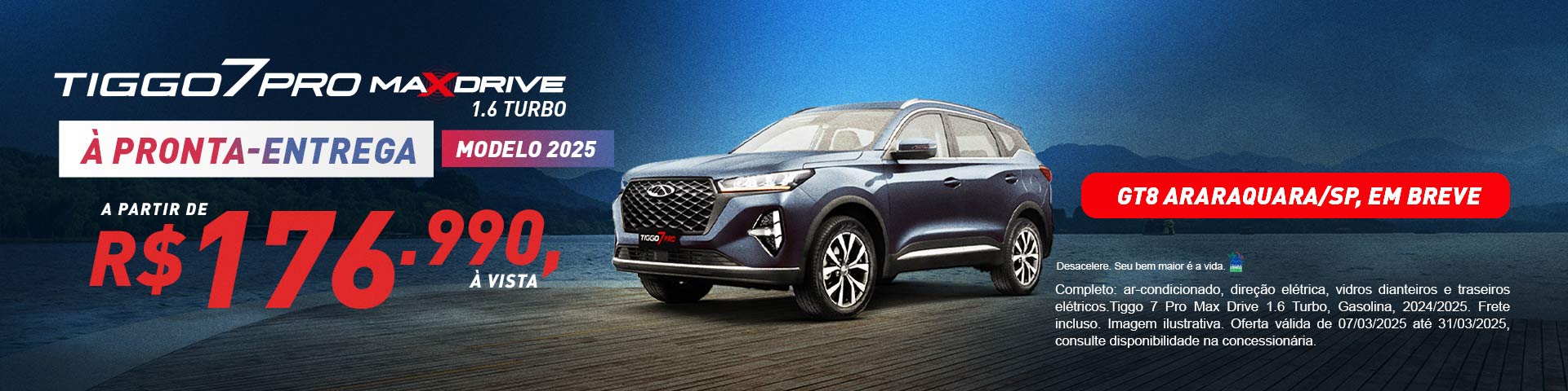 tiggo 7 pro maxdrive 1.6 turbo - à pronta-entrega - modelo 2025 a partir de R$176.990